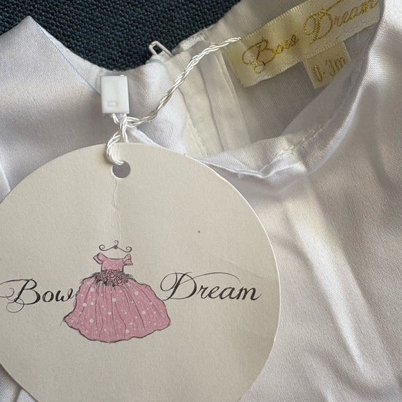 White Christening Baptism Dress Gown See Measurements NWT Bow Dream 0-3 Months - Picture 3 of 6